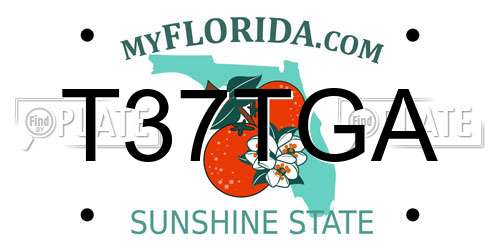 T37TGA Florida License Plate