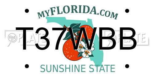 T37WBB Florida License Plate