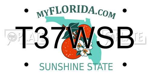 T37WSB Florida License Plate