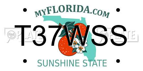 T37WSS Florida License Plate