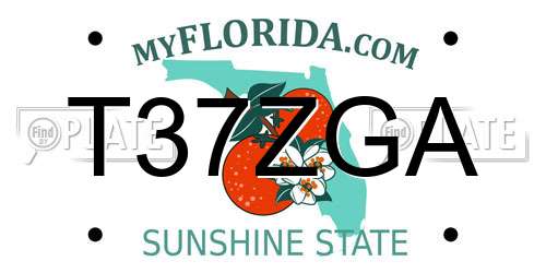 T37ZGA Florida License Plate