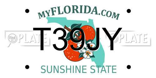 T39JY Florida License Plate