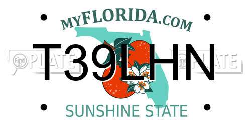 T39LHN Florida License Plate