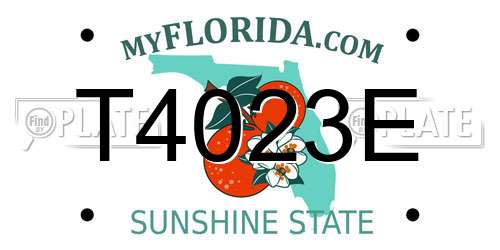 T4023E Florida License Plate