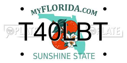 T40LBT Florida License Plate