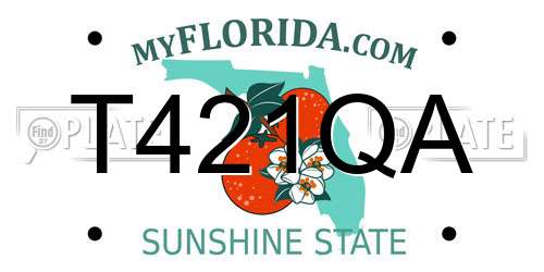 T421QA Florida License Plate