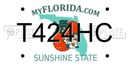T424HC Florida License Plate