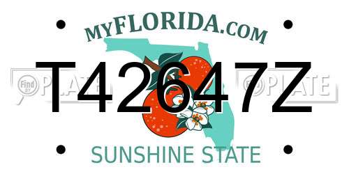 T42647Z Florida License Plate