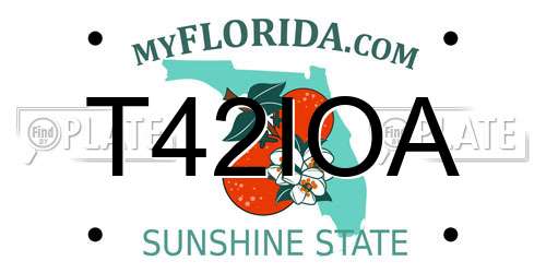 T42IOA Florida License Plate