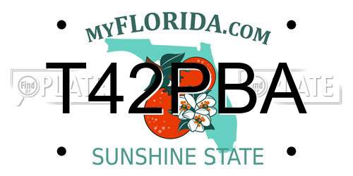 T42PBA Florida License Plate