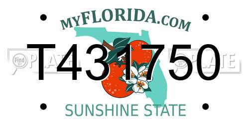 T431750 Florida License Plate