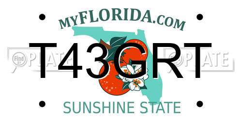 T43GRT Florida License Plate