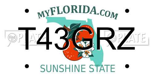 T43GRZ Florida License Plate