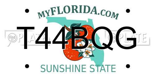 T44BQG Florida License Plate