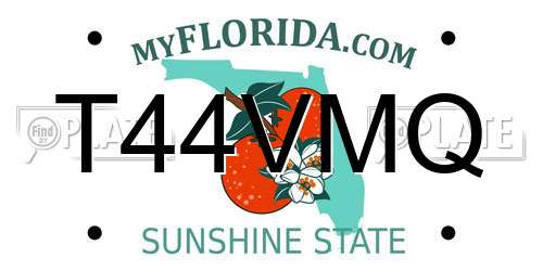 T44VMQ Florida License Plate