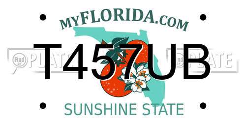 T457UB Florida License Plate