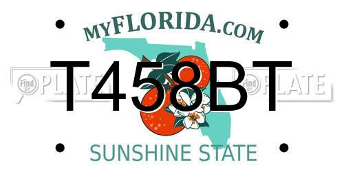 T458BT Florida License Plate