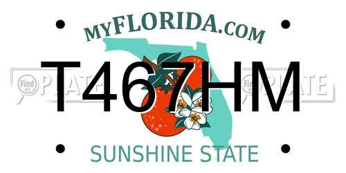 T467HM Florida License Plate