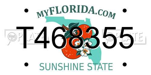 T468355 Florida License Plate