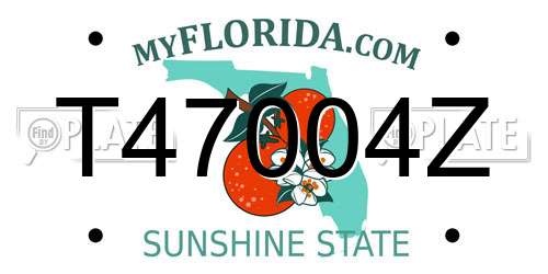 T47004Z Florida License Plate