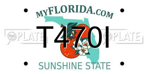 T470I Florida License Plate