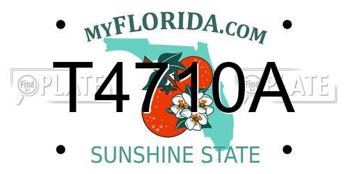T4710A Florida License Plate