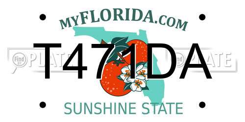 T471DA Florida License Plate