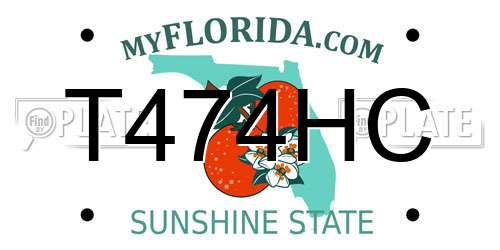 T474HC Florida License Plate