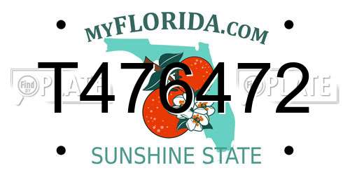 T476472 Florida License Plate