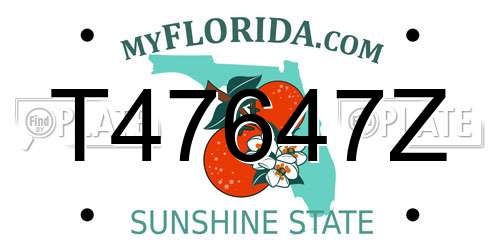 T47647Z Florida License Plate