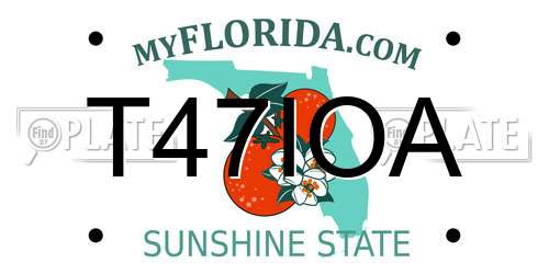 T47IOA Florida License Plate