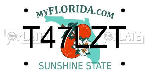 T47LZT Florida License Plate