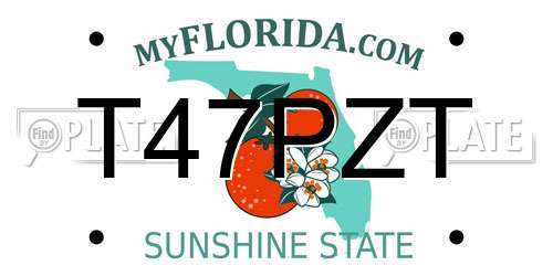 T47PZT Florida License Plate