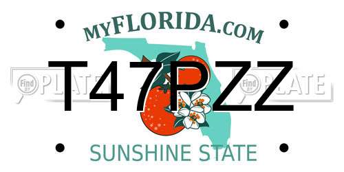 T47PZZ Florida License Plate