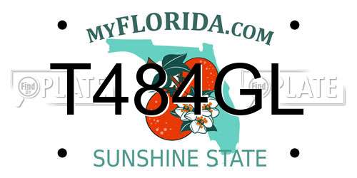 T484GL Florida License Plate