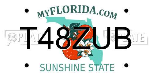 T48ZUB Florida License Plate