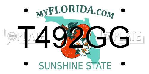 T492GG Florida License Plate