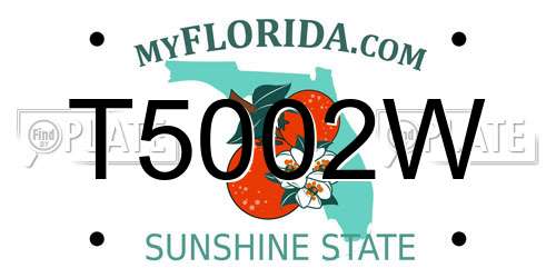 T5002W Florida License Plate