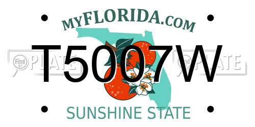 T5007W Florida License Plate