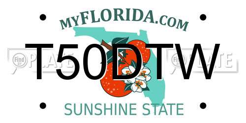 T50DTW Florida License Plate