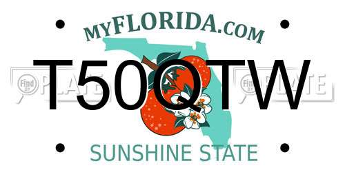 T50QTW Florida License Plate