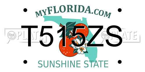 T515ZS Florida License Plate