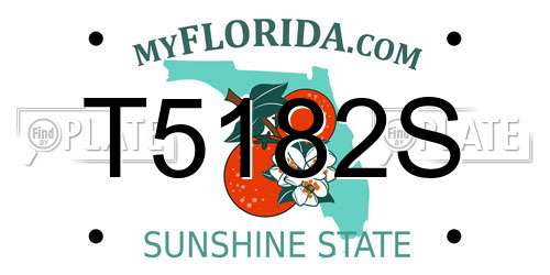 T5182S Florida License Plate