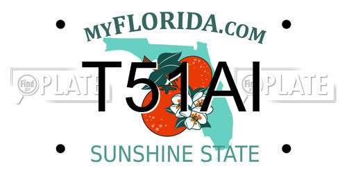 T51AI Florida License Plate