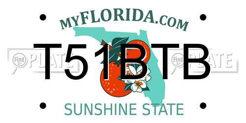 T51BTB Florida License Plate