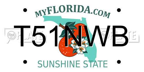 T51NWB Florida License Plate