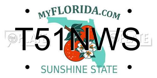 T51NWS Florida License Plate