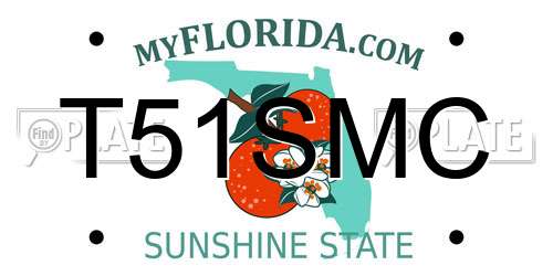 T51SMC Florida License Plate