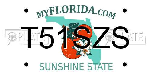 T51SZS Florida License Plate