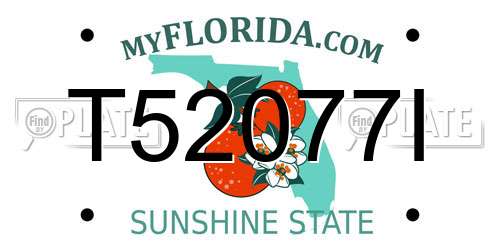 T52077I Florida License Plate